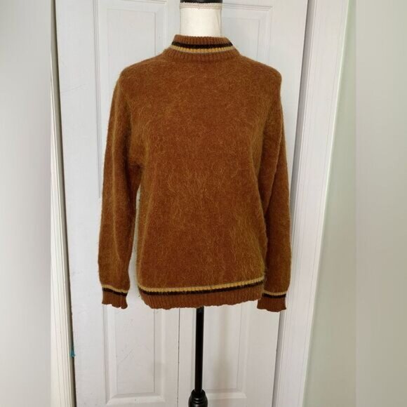 1950s/60s Chocolate-Orange Knitted Sweater from The Brand Black & White - Picture 2 of 10